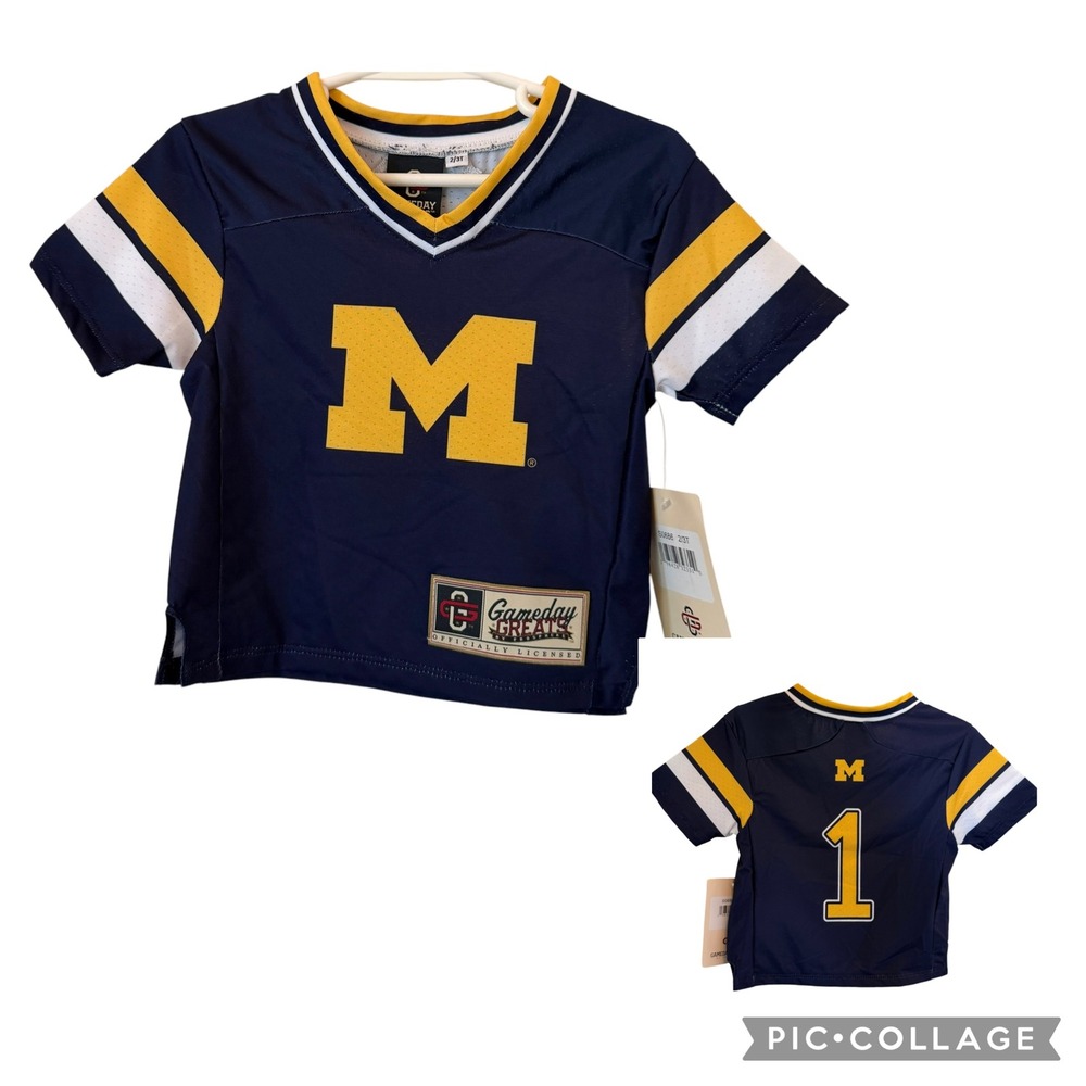 Michigan Wolverines Toddler Jersey Gameday Greats Navy Size 2/3T NEW Football